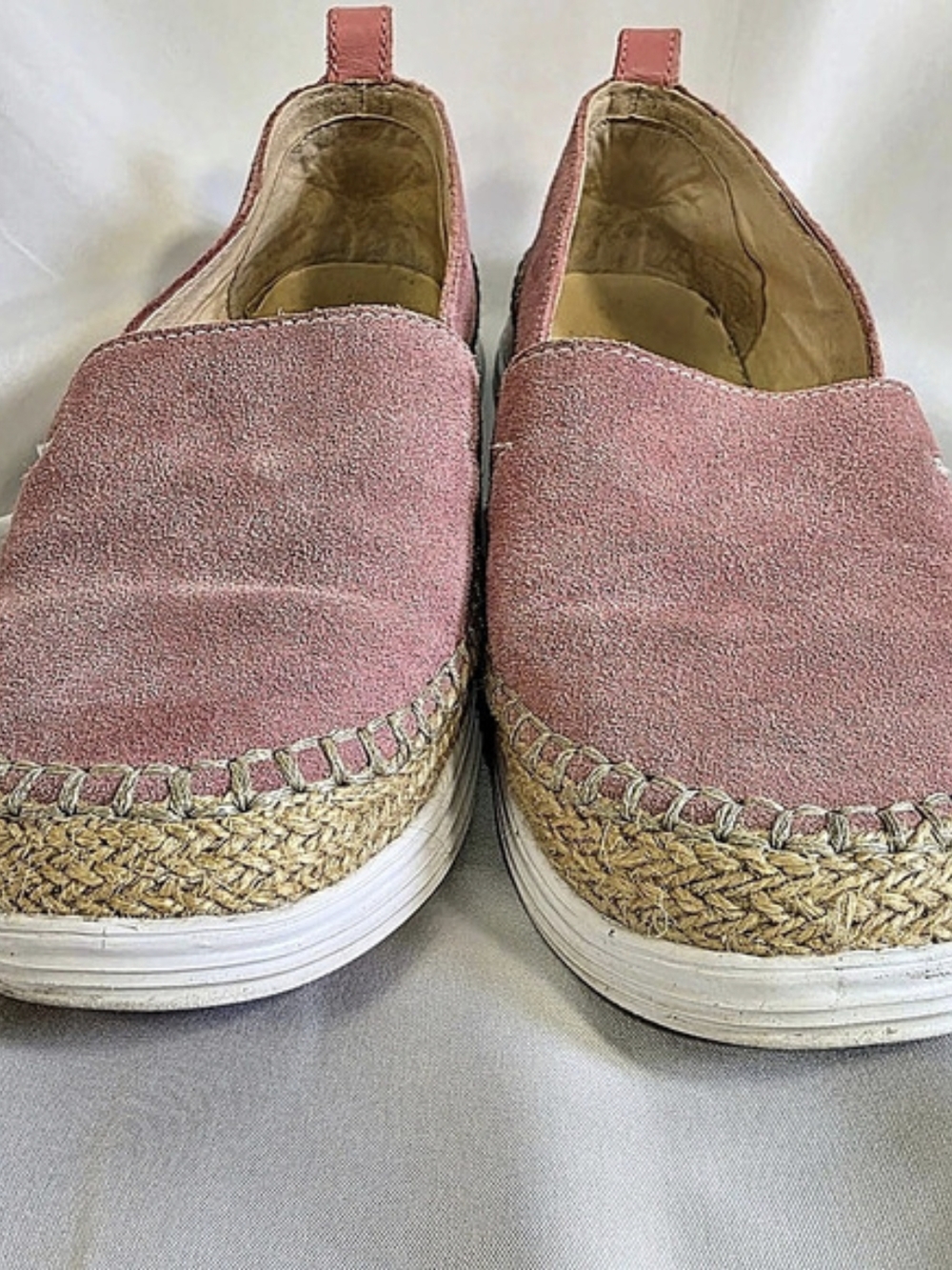 Cole Haan Grand.ØS Pink Suede Espadrille Platform Slip On Shoes Size 8B